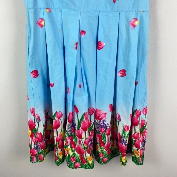 Hell Bunny Angelique Fit & Flare Floral Spring Retro Pin Up Dress Size XL - Picture 3 of 12